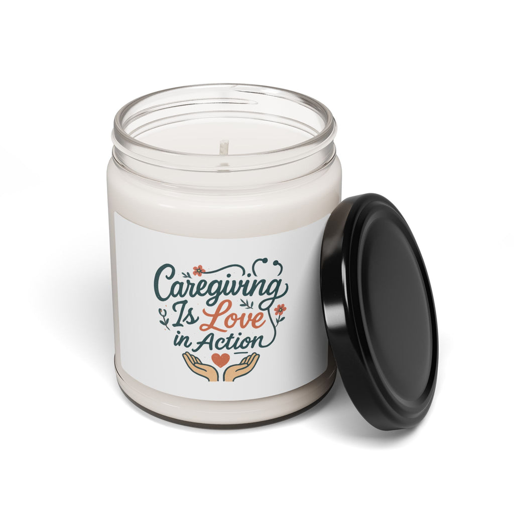 Caregiving Is Love in Action Soy Candle — 9oz Scented Jar (Gift for Caregivers)