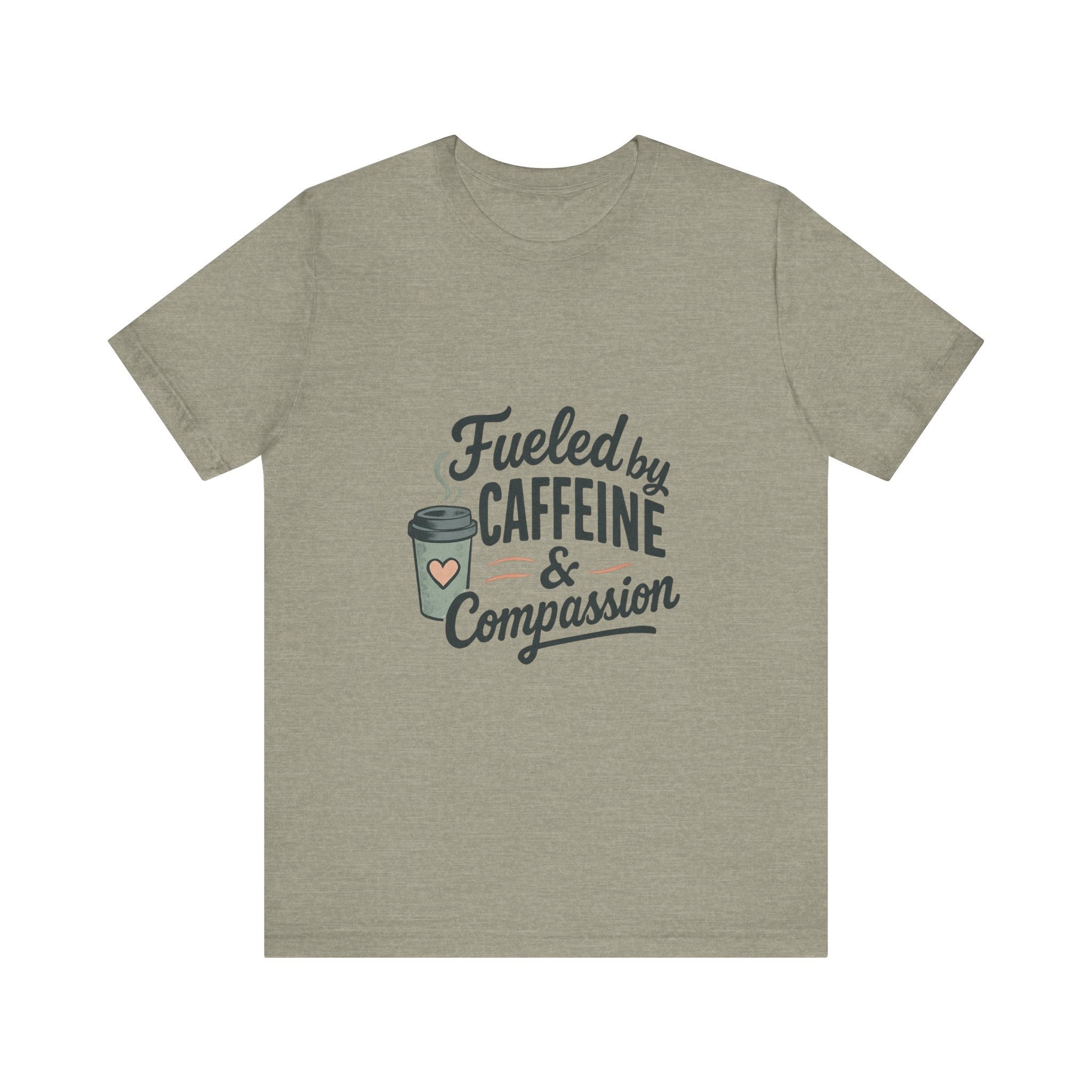 Caffeine & Compassion Tee, Funny Coffee Lover Shirt, Gift for Barista, Unisex Casual T-Shirt, Coffee Enthusiast Apparel, Everyday Wear