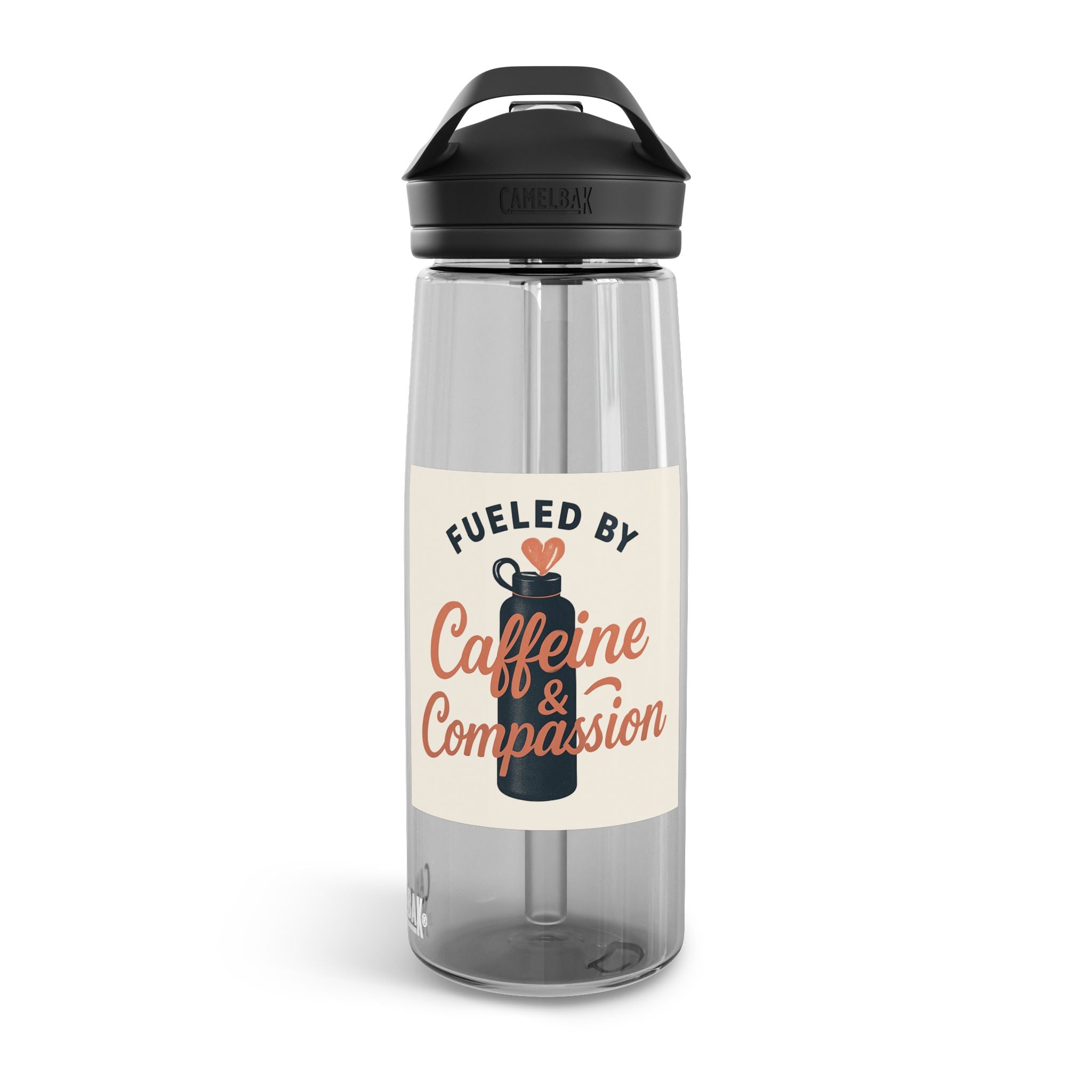 Compassionate Caffeine Water Bottle - Perfect for Hydration & Inspiration, Gift for Coffee Lovers, Fitness and Daily Use, 20oz/25oz