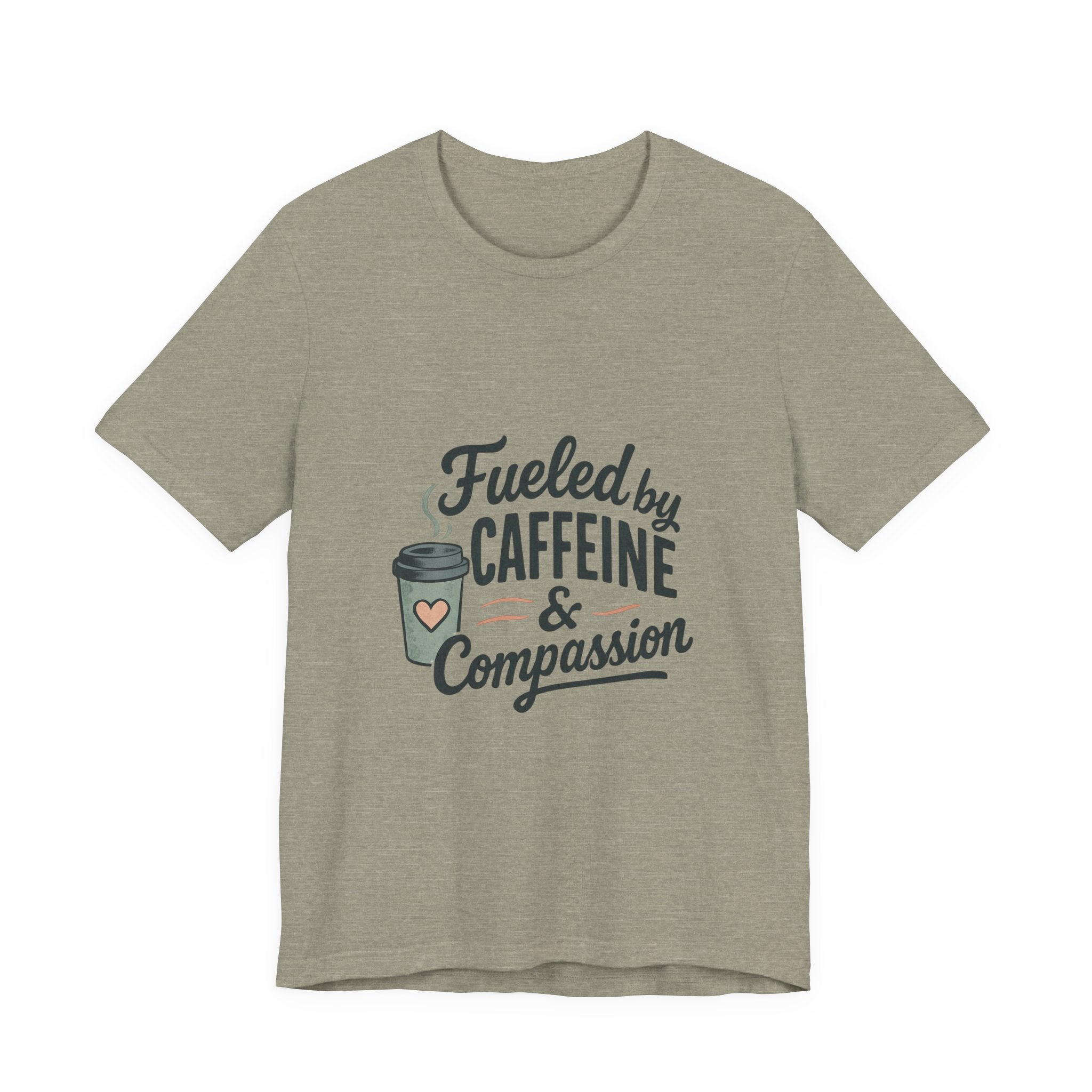 Caffeine & Compassion Tee, Funny Coffee Lover Shirt, Gift for Barista, Unisex Casual T-Shirt, Coffee Enthusiast Apparel, Everyday Wear