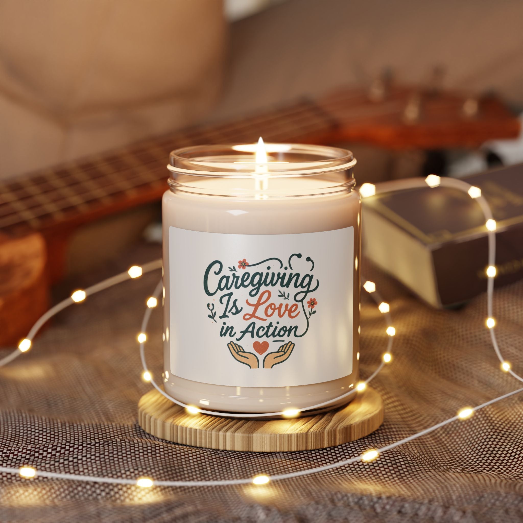 Caregiving Is Love in Action Soy Candle — 9oz Scented Jar (Gift for Caregivers)