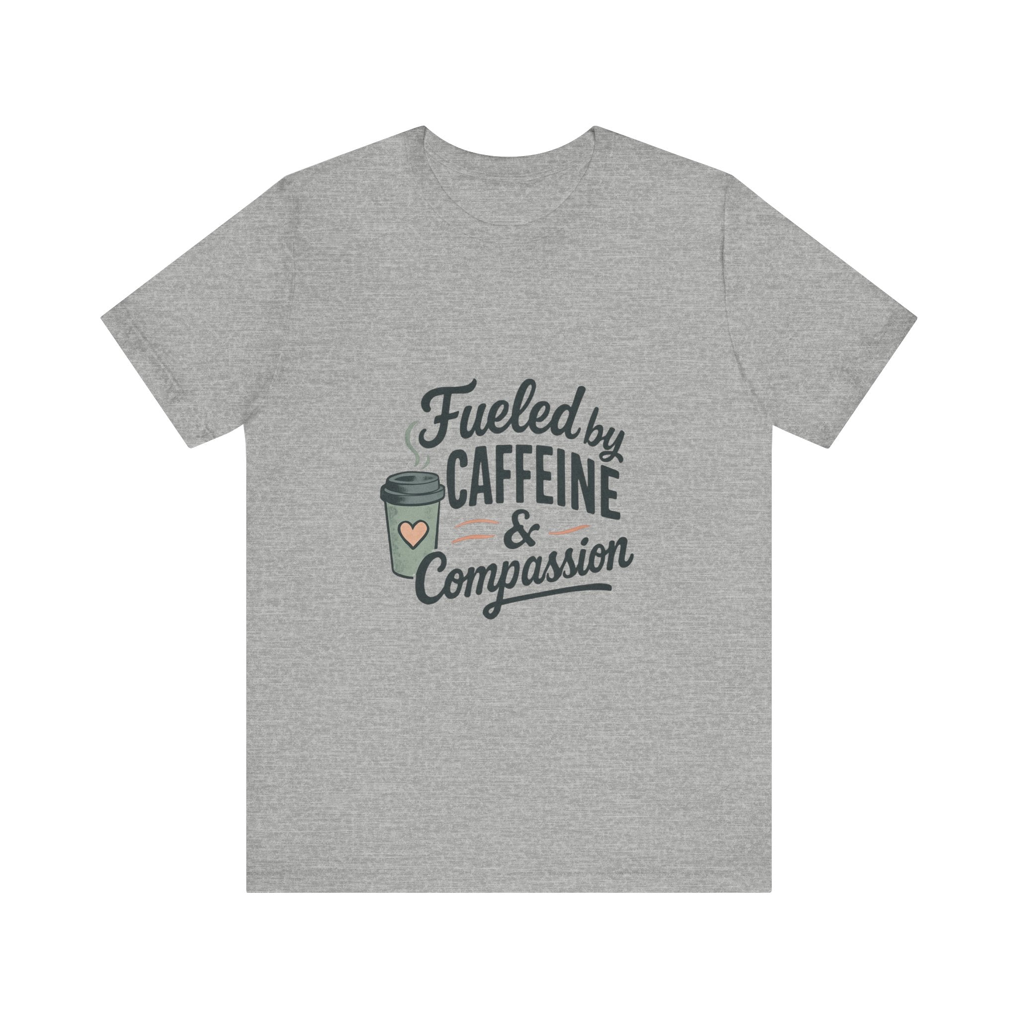 Caffeine & Compassion Tee, Funny Coffee Lover Shirt, Gift for Barista, Unisex Casual T-Shirt, Coffee Enthusiast Apparel, Everyday Wear